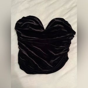 Express Body Contour Velvet Cowl Neck Top